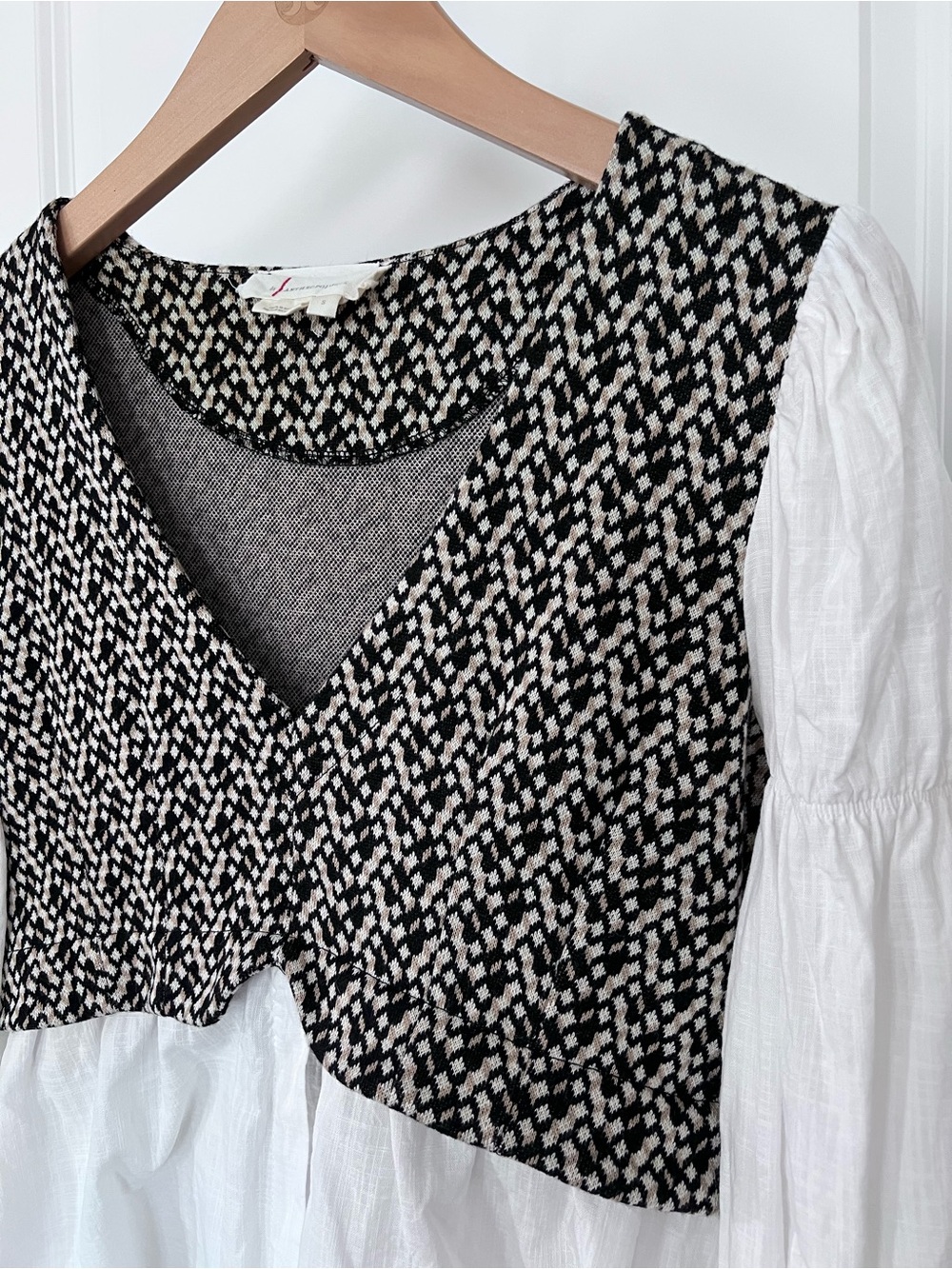 Anthropologie Layered Jacquard Vest/Blouse Attached Size Small EUC - Picture 7 of 12